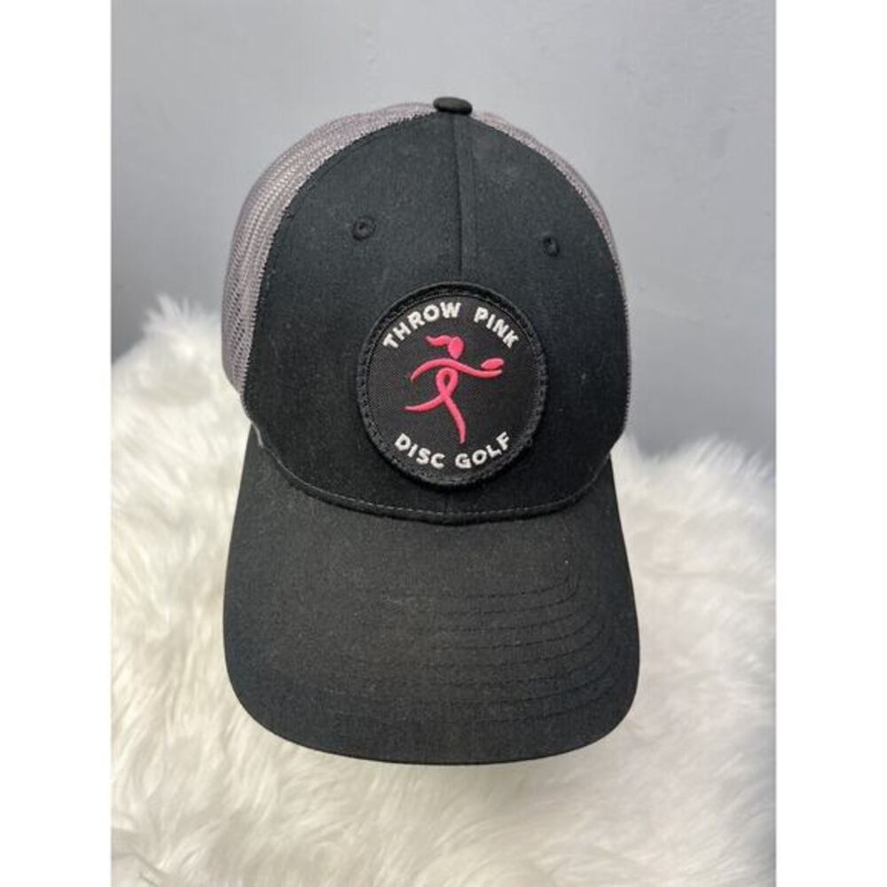Throw Pink‎ Disc Golf Mesh Back Ball Cap Black Gray Trucker